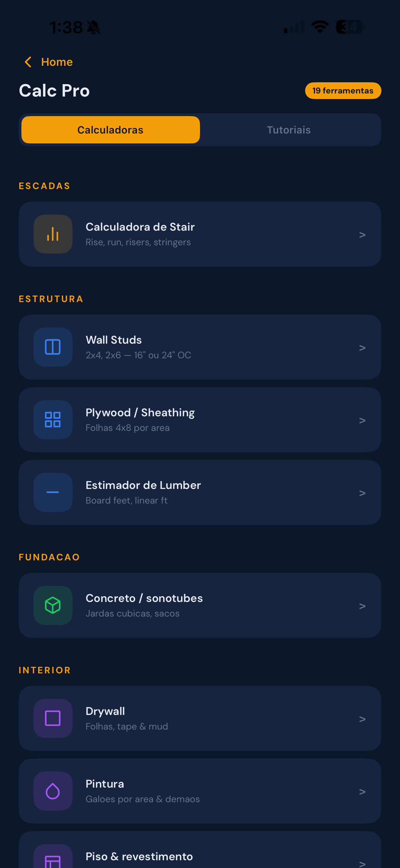 Calculadora PRO — passo 1