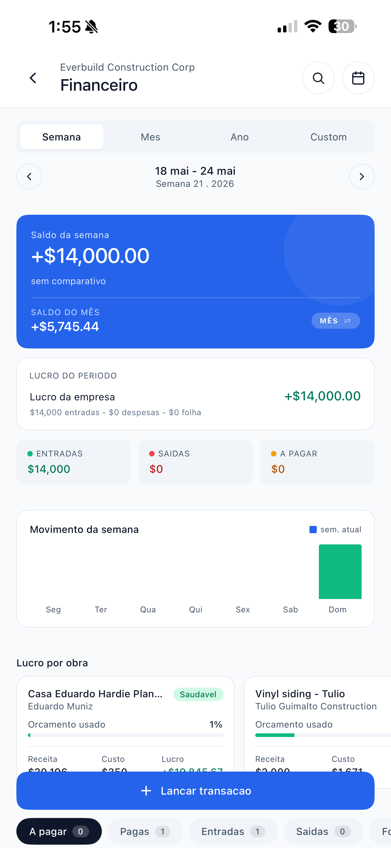 Financeiro — passo 1